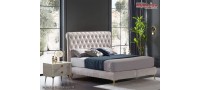 Vanzare Pat crem tapitat Chesterfield cu lada si somiera Dolce DLC 160x200 Bucuresti