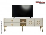 Comoda TV alba pt. living modern elegant Dolce de lux. Unitate Tv DLC