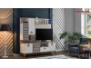 Comoda TV Living Modern finisaj alb si lemn Design Scandinav Lavin