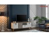 Comoda TV Living Modern finisaj alb si lemn Design Scandinav Lavin