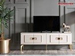 Mobilier TV alb Modern Unitate Tv pentru Living cu Design Elegant - Veyron Gold